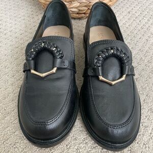 Schutz Rhino Leather Loafer Flats